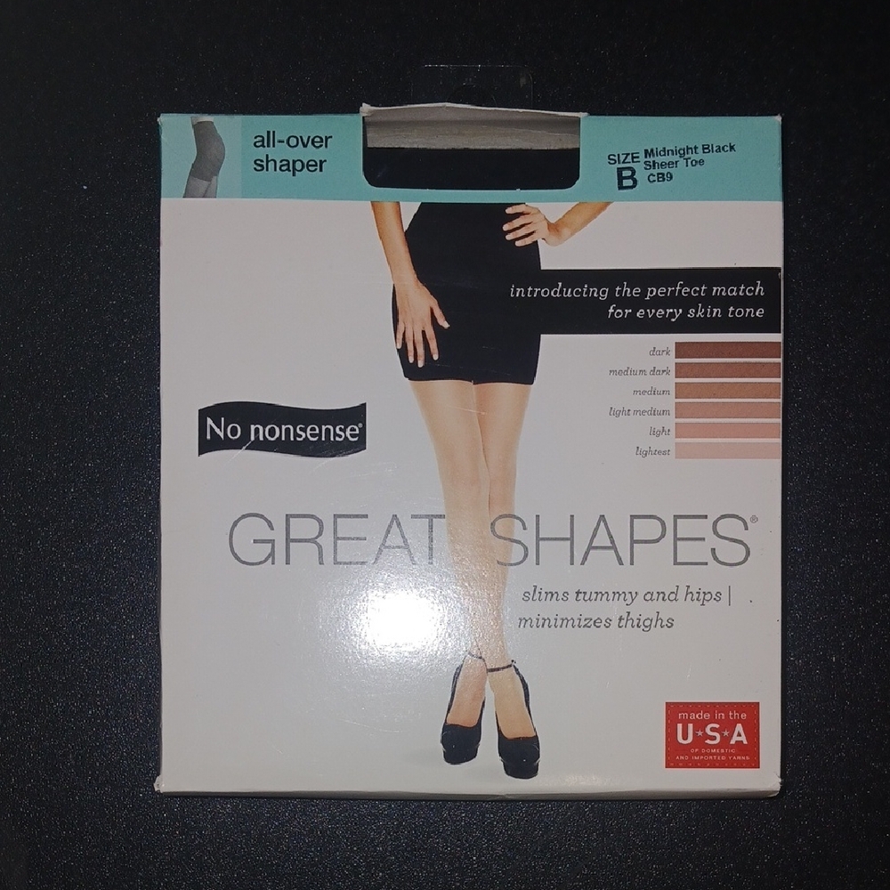 No Nonsense Great Shapes All-Over Shaper Sheer Tights - Midnight Black